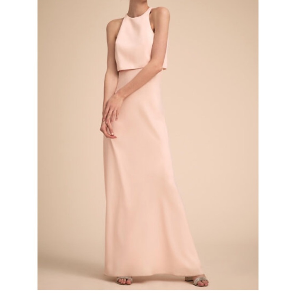 Jill Stuart pink maxi dress Iva Crepe Maxi